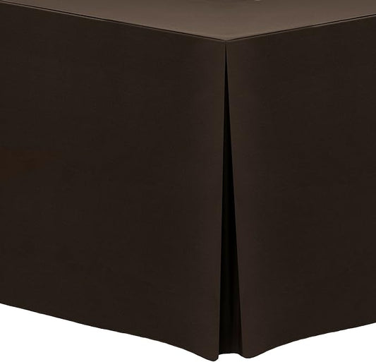 Ultimate Textile -10 Pack- 5 ft. Fitted Polyester Tablecloth - Fits 30 x 60-Inch Banquet and Folding Rectangular Tables - 42" H, Chocolate Brown