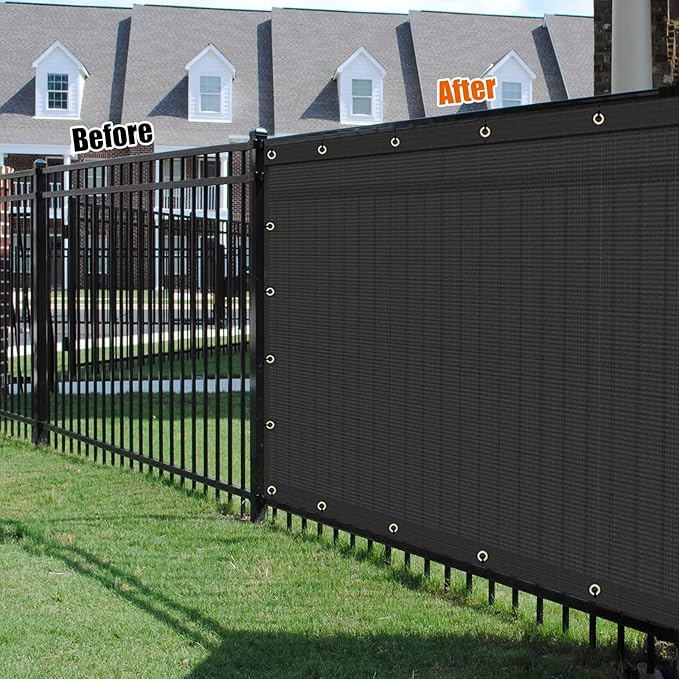 AYOHA 4' x 148' Privacy Fence Screen Fabric Mesh Shade Net Cover, Heavy Duty 160 GSM Privacy Barrier for Chain Link Fence, 90% Privacy Blockage, Excellent Airflow, Cable Zip Ties Included, Black