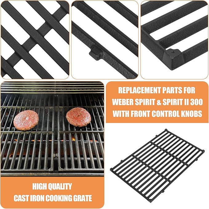 Grill Replacement Parts 7636 Flavorizer Bars 69787 Burners 7638 Grates for Weber Spirit and Spirit II 300 E-310 S-310 E-320 S-320 E-330 S-330 ii E-310 ii 330 Flavor Bars Burner Spirit 2 GS4 Parts