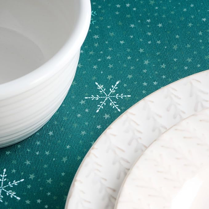 Maison d' Hermine Table Cloth Square Table 100% Cotton 54 x 54 Inches Fall Tablecloth Reusable Everyday Use for Thanksgiving Christmas Decorations Dining Farmhouse Party (Hygge Christmas)