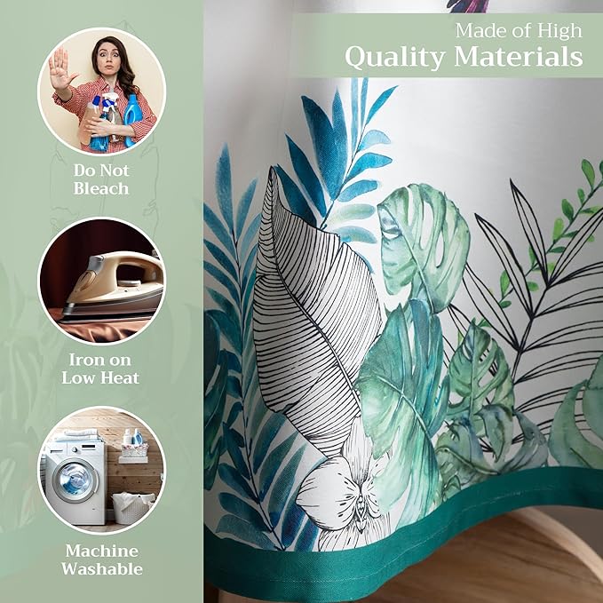 Maison d' Hermine Table Cloth Round Table 100% Cotton 63 Inches Tablecloth Reusable Decorative Everyday Use for Dining Room, Farmhouse, Home, Party, Festive & Wedding Spring Summer - Tropiques