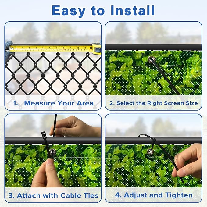 UPGRADE 3'x45'Customized PVC Privacy Fence Screen with Green Leaves Print – Outdoor Waterproof Patio Privacy Cover for Yard, Balcony, Garden Fence Decoration