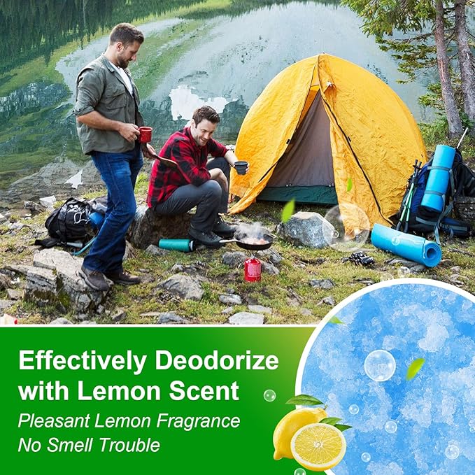 50 pack Portable Toilet Absorbent Gel Powder, Poo Gel for Camping Toilet Powder, Poo Urine Powder for Potty Bags, Poo Deodorizing Treatment for Outdoor Camping Hiking Emergency Toilet (50Pack)