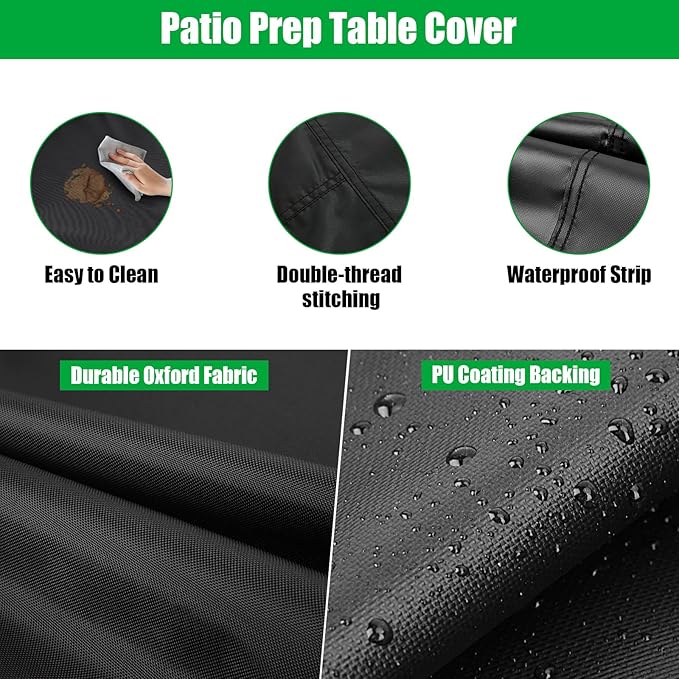 Outdoor Prep Table Cover,24 Inch Waterproof Stainless Steel Prep Cart Table Cover,Patio Kitchen Grill BBQ Food Prep Table Cover - 24 x 12 x 34 Inch