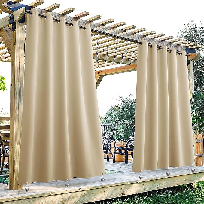 10 Pack Outdoor Curtain Weights, Heavy Duty Drapery Weights for Patio Pergola Cabana Gazebo, Stainless Steel Clips for Fixing Garden Flag, Shower Curtains, Tablecloth