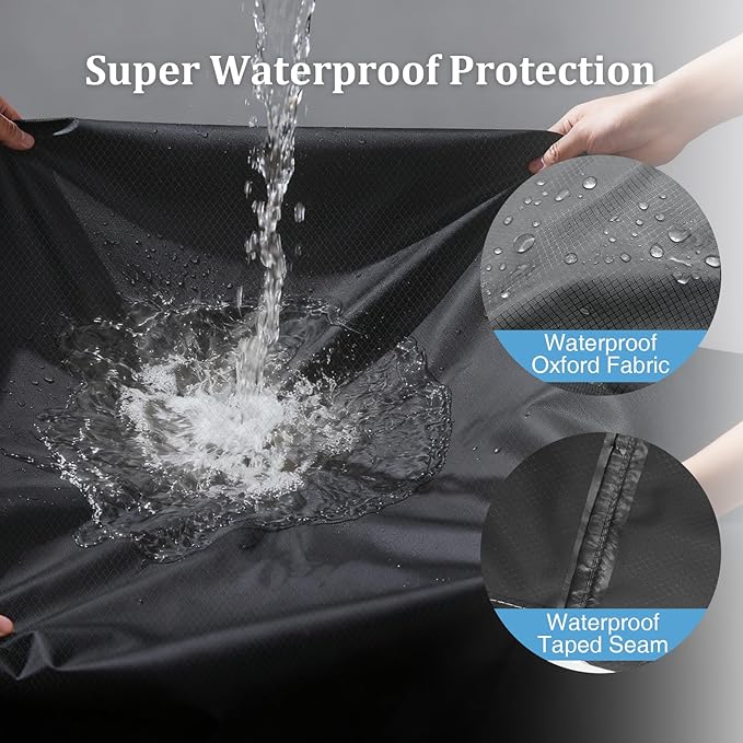 Round Fire Pit Cover for 33''- 36'' Fire Pit, 600D Heavy Duty Outdoor Firepit Cover Waterproof Patio Fire Table Cover with Air Vent, Handle, 4 Windproof Buckles, Drawstring - 36"Dia x 24"H