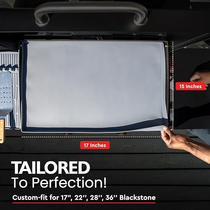 Silicone Griddle Cover for Blackstone 17 Inch – Heavy-Duty, Food-Grade Griddle Mat for Outdoor Flat Top Grill – Rust-Resistant, Waterproof Blackstone Griddle Accessory