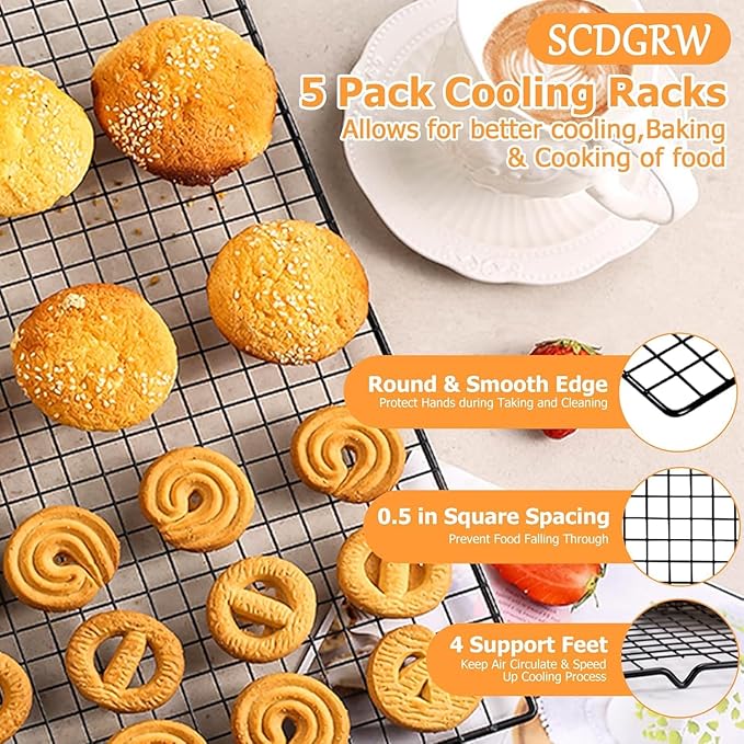 1PCS Cooling Racks for Baking and Cooking - 10"x16" Wire Racks, Oven Safe & Dishwasher Safe, Heavy Duty Cooling Racks for Cookies, Cakes, Roasts & More