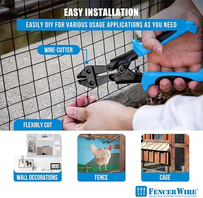 Fencer Wire 16 Gauge Black Vinyl Coated Welded Wire Mesh Size 1 inch by 1 inch (c. 3ft. x 50ft.)