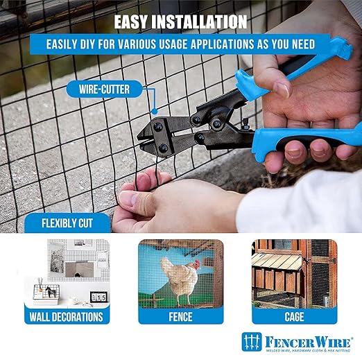 Fencer Wire 16 Gauge Hardware Cloth, Black Vinyl Coated Welded Wire Mesh, Chicken Coop Wire Fence, 1.5 inch x 1.5 inch Grid (7 ft. x 100 ft.)