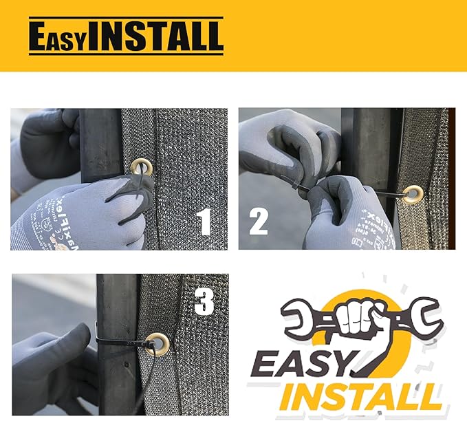 Customized 8' x 168' Beige Fence Privacy Screen,with Bindings & Grommets,Heavy Duty for Gardens,Backyard,Patio,Tennis Court,Pool,Construction Project, We Make Custom Sizes