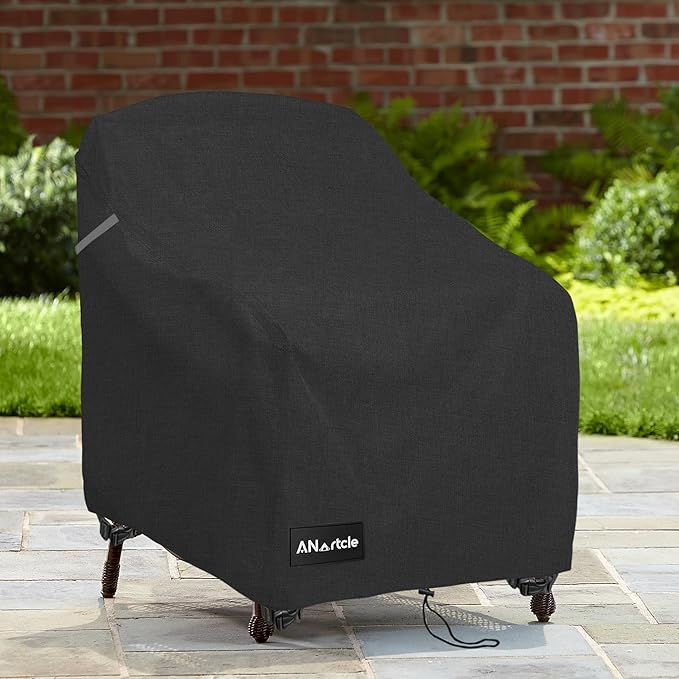 Patio Adirondack Chair Cover 2 Pack,600D Waterproof Heavy Duty Outdoor Chair Covers,Adirondack Chair Covers(30W x 34D x 36H inches),Patio Furniture Covers,Black