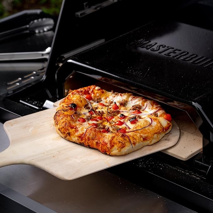 Masterbuilt® Gravity Series Outdoor Pizza Oven Accessory insert with Ceramic Pizza Stone, Porcelain-Coated Exterior with Stainless Steel Interior in Black, Model MB20181722