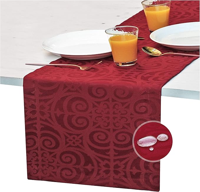 Red Table Runner 48 inch, Cranberry Dresser Scarf, Outdoor Coffee Table Runner, Burgundy Dining Table Runners for Fiesta, Dinner Parties, Events, Wedding, Thanksgiving, Halloween, Christmas