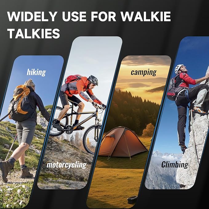 Walkie Talkies for Adult Long Range, 6 Pack Rechargeable 2 Way Radios, LED Flashlight Hiking Accessories Camping Gear Gifts for Kids Family Emergency