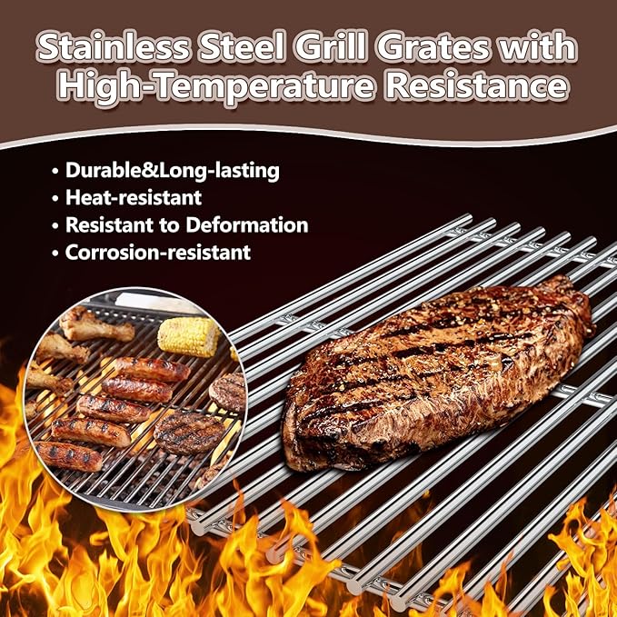 2-Pack Grill Grate Replacement Parts for Royal Gourmet CC1830 Series Charcoal Grill,Heavy-Duty Cooking Grid for 30-Inch Royal Gourmet Grill Parts CC1830,CC1830S,CC1830V,CC1830W,CC1830SC,CC1830F
