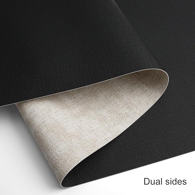 Table Runners 94 Inches Long, Dual-Sided Faux Leather Farmhouse Table Runner Waterproof Non-Slip for Living Room Party Home Decor Holiday Decorations(Cream-White Black, 15 x94 Inch)