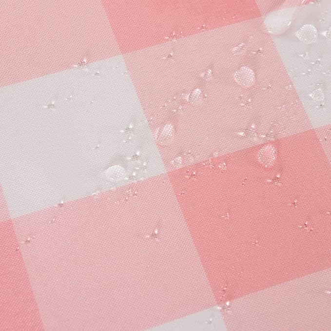 Cupuamon 2 Pack Waterproof Polyester Fabic Rectangle Checkered Tablecloth，60x102 Outdoor Table Cloth，Oil Stain Prevention Table Cloth for Pinics and Parties（Pink and White）