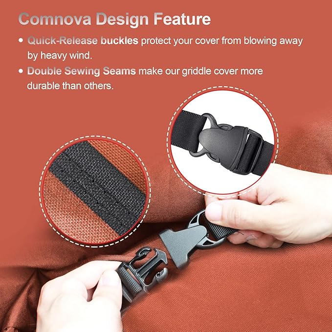 Comnova Griddle Cover for Blackstone Griddle Without Hood 36 Inch - 600D Flat Top Grill Cover for Blackstone 36" Griddle Heavy Duty Waterproof, 36" Griddle Cover for Black Stone 1554, 1825 and More