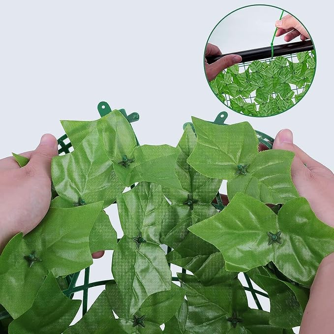 Artificial Ivy Privacy Fence Wall Screen,200x40 in UV-Anti Faux Greenery Backdrop Ivy Vine Leaf Hedges Fence Panels for Patio, Balcony, Garden, Backyard Indoor Outdoor Green Wall Decor