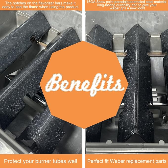 Grill Parts for Weber Spirit 2 Parts GS4 Spirit II & I E210 S210 E220 S220, GS4 Replacement for Weber Spirit 2 Stainless Steel Grates 7637 64815, Flavorizer Bars 7635 67045 69796 for Weber Grill Parts