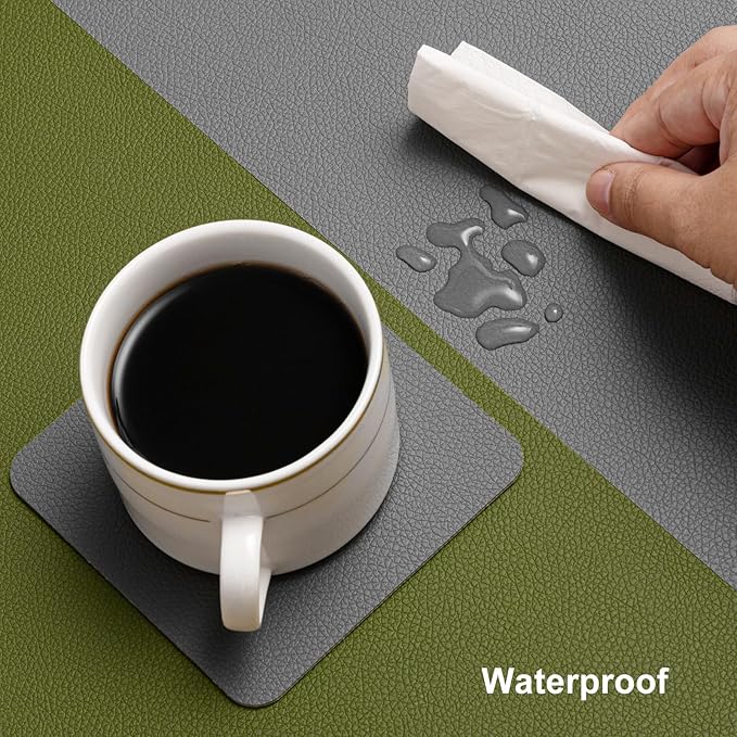 Myir JUN Table Runner Double Sided Vinyl Runner Table 94 Inch Long Runner for Table Washable Waterproof Non-Slip for Home Decorations Gray Green,12 x 94 inch