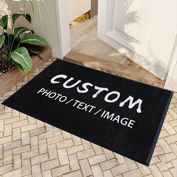 Custom Rugs with Logo Doormat Runner Personalized Commercial Area Carpet with Any Size Color Logo Shape Pattern Non Slip Rugs for Indoor Outdoor