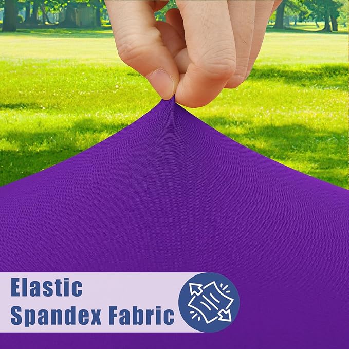 Spandex 6 Foot Rectangle Table Cloth 6 Pack, Elastic Fitted Tablecloths for Picnic, Stretch Washable Patio Table Cover for Outdoor, Camping, Banquet and Parties (Purple, 30"x72")