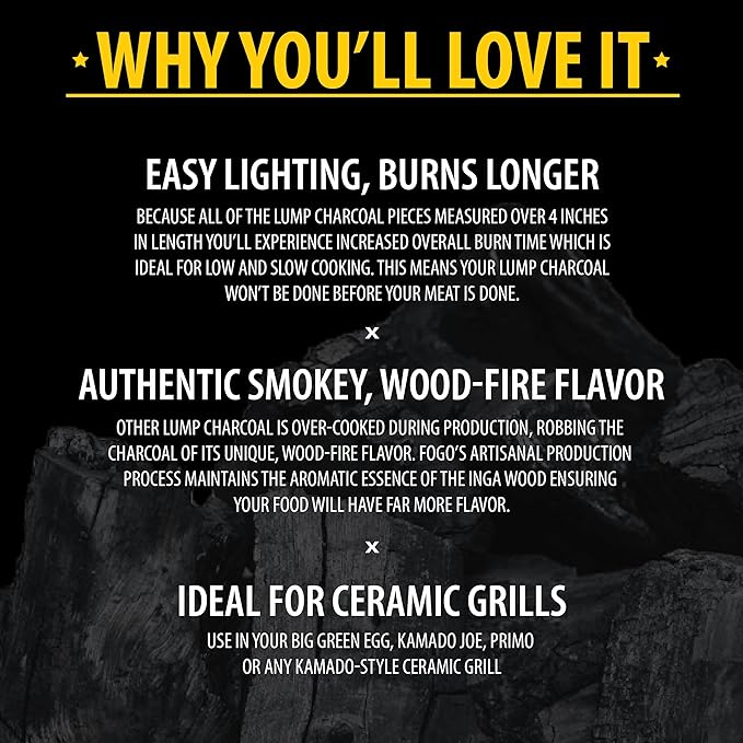 FOGO Super Premium Hardwood Lump Charcoal 35 Pound Bag, Fogostarters Natural Fire Starters and Blazaball Bundle