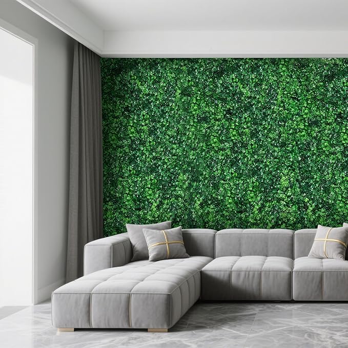 12PCS 24x16 Artificial Grass Wall Panels - Boxwood Privacy Screen UV Protected Waterproof Indoor Outdoor Garden Fence Backyard