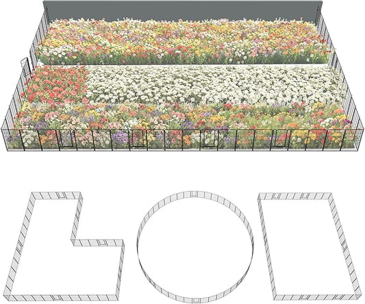 FXW Garden Fence Outdoor for The Yard – 45in(H) x 109.4ft(L) Heavy Duty Metal Animal Barrier for Dog and Rabbit, Decorative Dog Fence, 48 Panels, Black