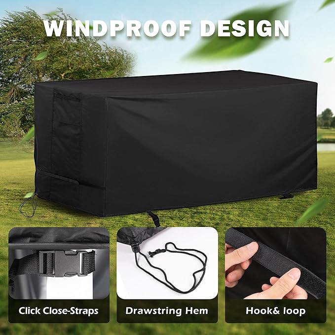 Rectangular Outdoor Table Cover Weatherproof, 60 Inch Patio Table Cover for Outdoor Dining Table, Waterproof Patio Furniture Cover for Outside Bar Table