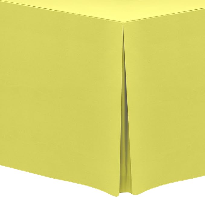 Ultimate Textile -10 Pack- 5 ft. Fitted Polyester Tablecloth - Fits 30 x 60-Inch Banquet and Folding Rectangular Tables - 42" H, Lemon Yellow