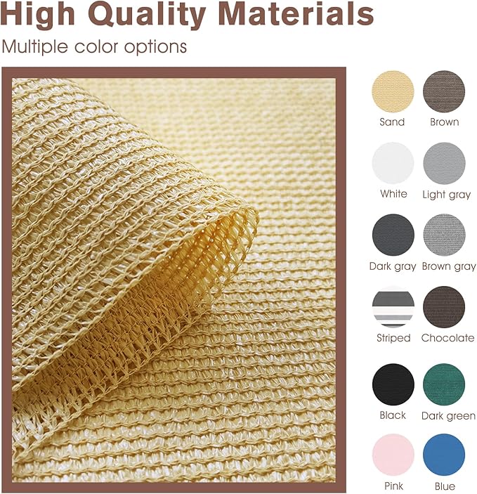 SUNNY GUARD 3'x10' Sand Yellow Balcony Deck Privacy Screen Fence, Apartments Railing Screen, Heavy Duty Wind Screen for Outdoor,Deck,Backyard,Patio Privacy（We Make Custom Sizes）