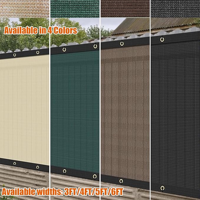 AYOHA 4' x 71' Privacy Fence Screen Fabric Mesh Shade Net Cover, Heavy Duty 160 GSM Privacy Barrier for Chain Link Fence, 90% Privacy Blockage, Excellent Airflow, Cable Zip Ties Included, Black