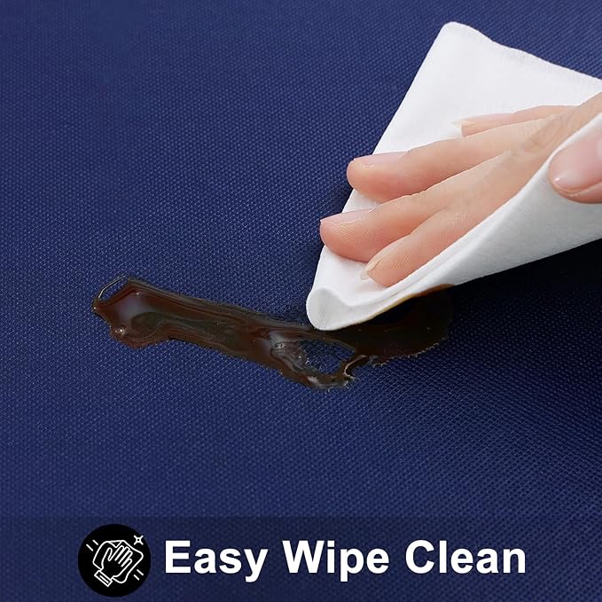 Smiry Square Table Cloth 60x60 Inch, Waterproof Wipeable Vinyl Tablecloths Protector, Oil Spill Proof Plastic Table Cover for Dining, Picnic, Camping, Outdoor, Navy