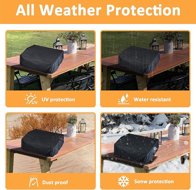Griddle Cover for Blackstone 17 Inch Griddle with Hood, 600D Heavy Duty Cover for 17 Inch Tabletop Gas Griddle, Waterproof Grill Cover for Blackstone Accessories