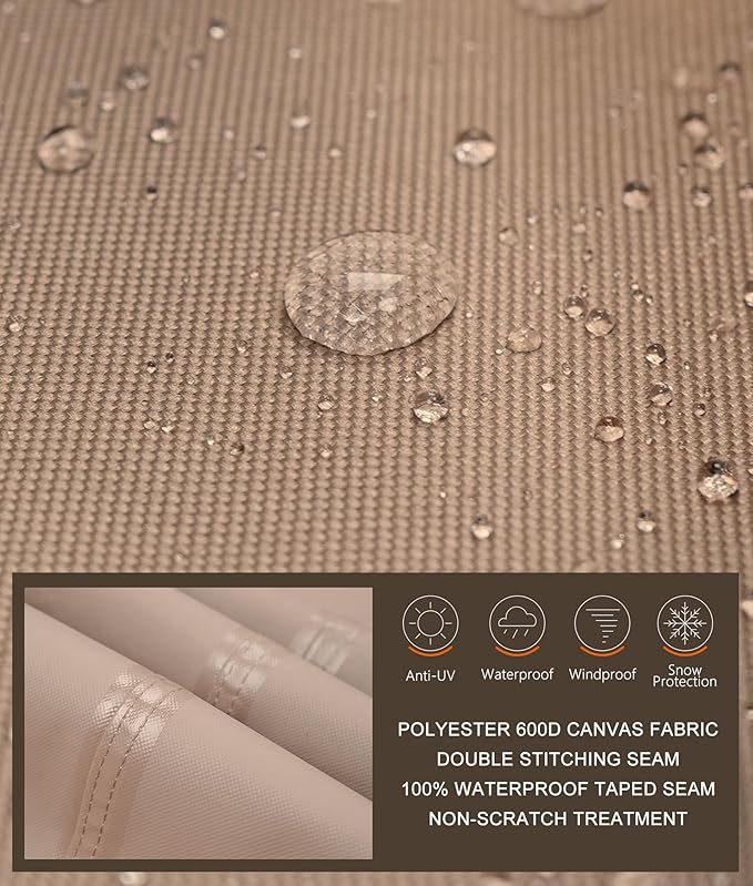 ULTCOVER 600D Outdoor Waterproof Griddle Cover for Blackstone Halo LoCo Cookers Nexgrill Weber 28 inch Two Side Shelves Flap Top Grill with Hood