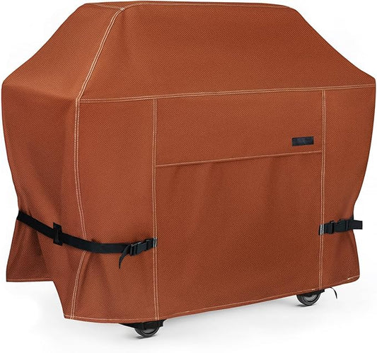 NettyPro Grill Cover for Outdoor Grill 64 inch, Waterproof Heavy Duty Gas BBQ Cover for Outside Weber, Char-Broil, Brinkmann, Jenn Air, Nexgrill 3-4 Burners Barbecue, Brown