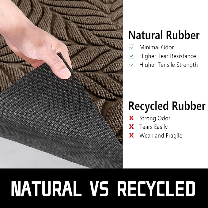 Yimobra 47x32 Large Door Mat Outdoor Indoor, All-Season Waterproof Door Mat Outside Entrance, All-Weather Non-Slip Outside Doormat for Garage Patio Entryway, Brown