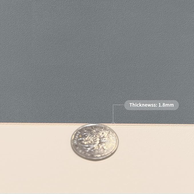 Leather Table Cover,1.8mm Thick,12x96 Inch Desk Cover,Dresser Cover Top,Dresser Protector Top,Dresser Cover,End Table Cover.(Off White+Light Gray,12x96)