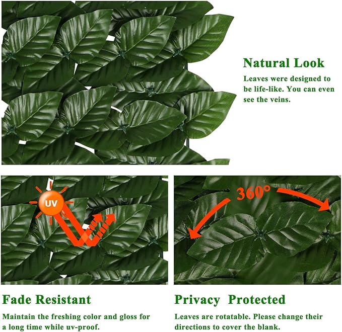 iCover Artificial Ivy Privacy Screen for Fence, 39x157in Strengthened Joint Prevent Leaves Falling Off, Faux Hedge Panels Greenery Vines, Decorative Fences for Outdoor, Garden