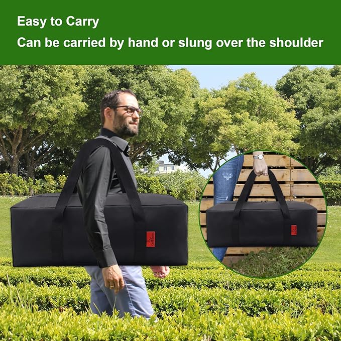 Extra Thick 24" Storage Bag Grill Tool Organizer Pro, BBQ Tool Heavy Duty Storage Bag, Double Layer 600D Oxford Cloth Waterproof (2x Thickness), Foldable Design, Camping, Tailgating, BBQ Party Gift