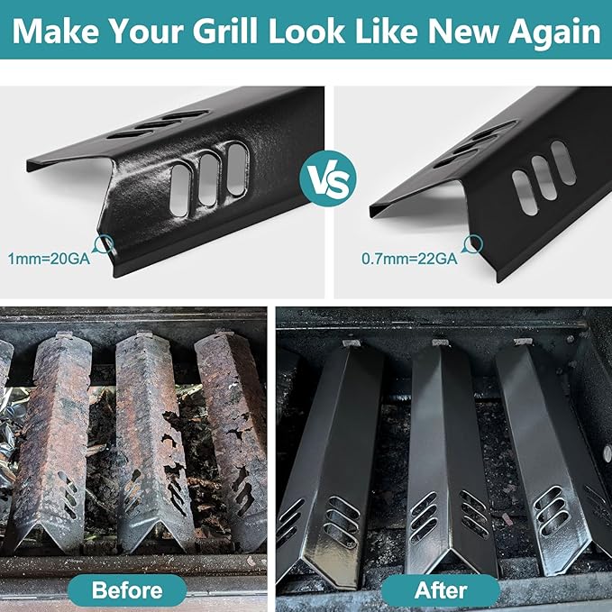 Criditpid Grill Replacement Parts for Dyna Glo DGF493BNP, DGB494SPB, Backyard Grills BY13-101-001-12, BY14-101-001-099 and Uniflame GBC1343WP-U. Grill Grates, Heat Plates for Dyna-Glo Grill Parts