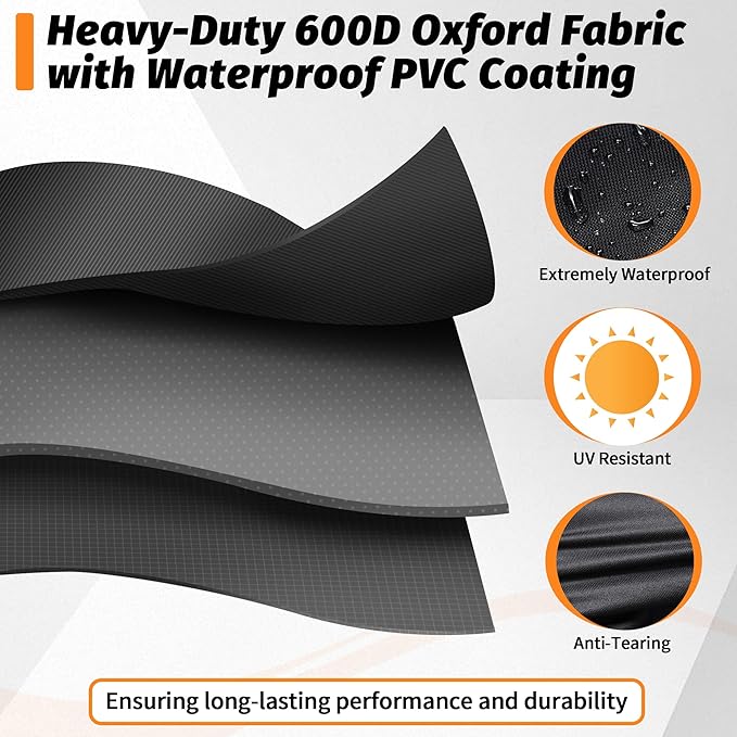 iCOVER Grill Cover 70 Inch, BBQ Grill Cover for Outdoor Grill, 600D Heavy-Duty Waterproof BBQ Cover, Large Barbecue Gas Grill Covers for Weber, Charbroil, Brinkmann, Nexgrill and More, Black