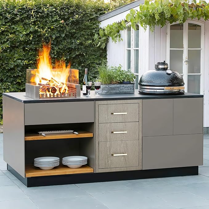 Stainless Steel Outdoor Kitchen Triple Drawers 18" W x 23" D x 23" H - Heavy Duty with Handles, Weather-Resistant Flush Mount for BBQ Island, Patio Grill & Outdoor Cooking Space
