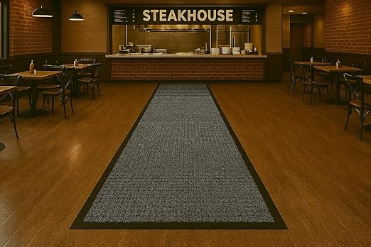 Guardian WaterGuard Indoor/Outdoor Wiper Scraper Floor Mat, Rubber/Nylon, 3'x14', Charcoal