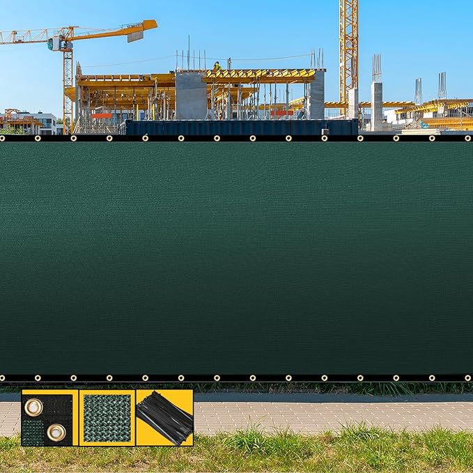 Customized 8' x 117' Green Fence Privacy Screen,with Bindings & Grommets,Heavy Duty for Gardens,Backyard,Patio,Tennis Court,Pool,Construction Project, We Make Custom Sizes