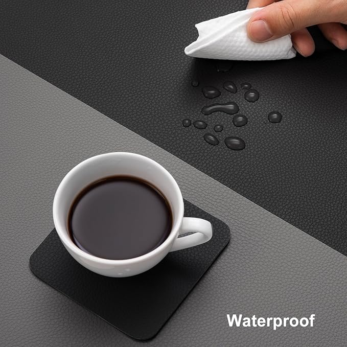 Myir JUN Table Runner Double Sided Vinyl Runner Table 72 Inch Long Runner for Table Washable Waterproof Non-Slip for Home Decorations Gray Black,12 x 72 inch