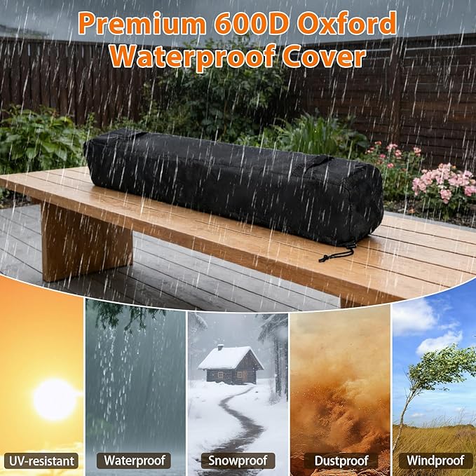 Tabletop Propane Fire Pit 36 Inch, 50000 BTU, Stainless Steel Outdoor Table Top Firepit with Cover and Wind Guards, Portable Tabletop Fire Pit for Patio and Camping